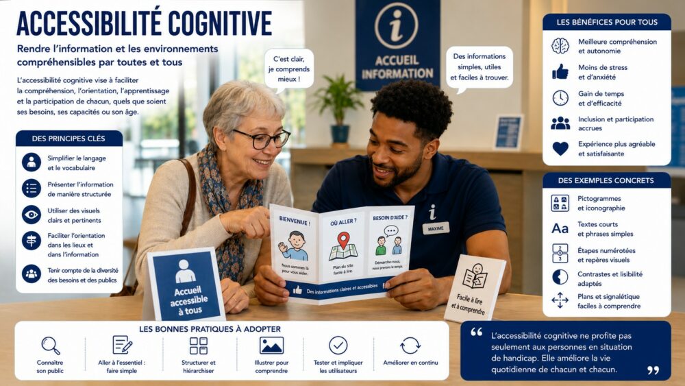 Infographie sur l'accessibilité cognitive au travail