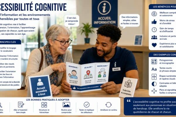 Infographie sur l'accessibilité cognitive au travail