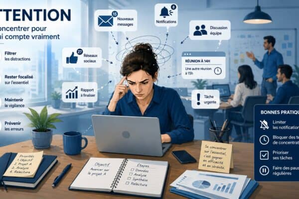 Infographie sur l'attention au travail