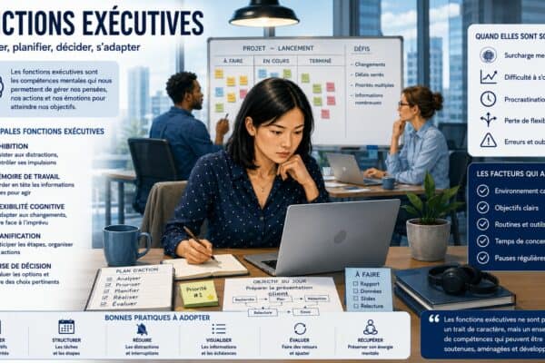 Infographie sur les fonctions exécutives au travail