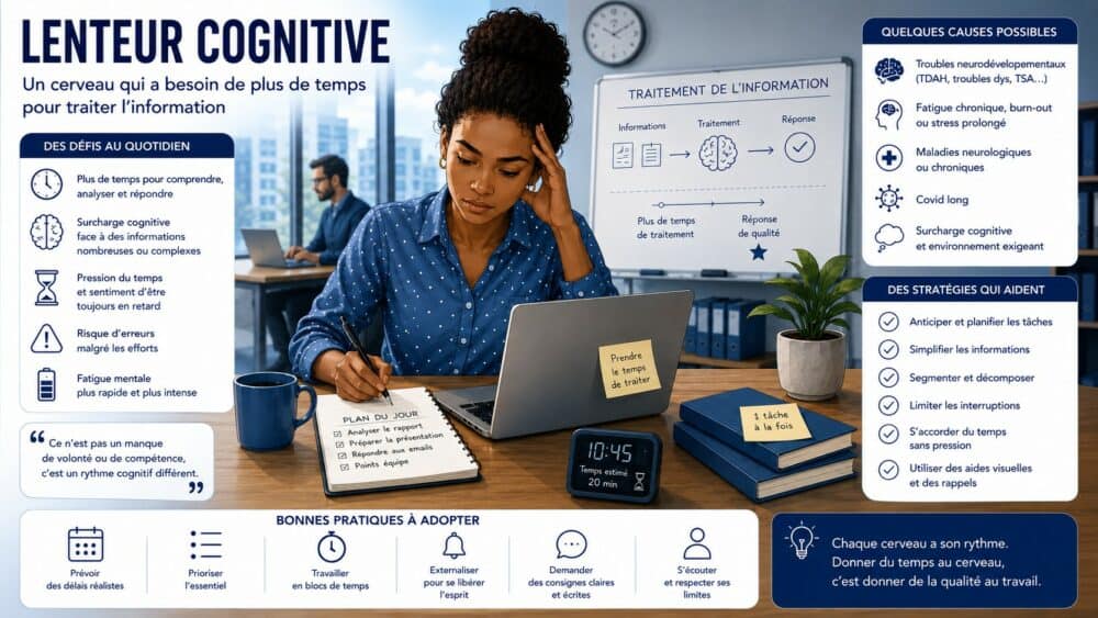 Infographie sur la lenteur cognitive au travail