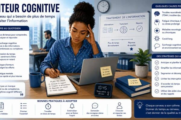 Infographie sur la lenteur cognitive au travail