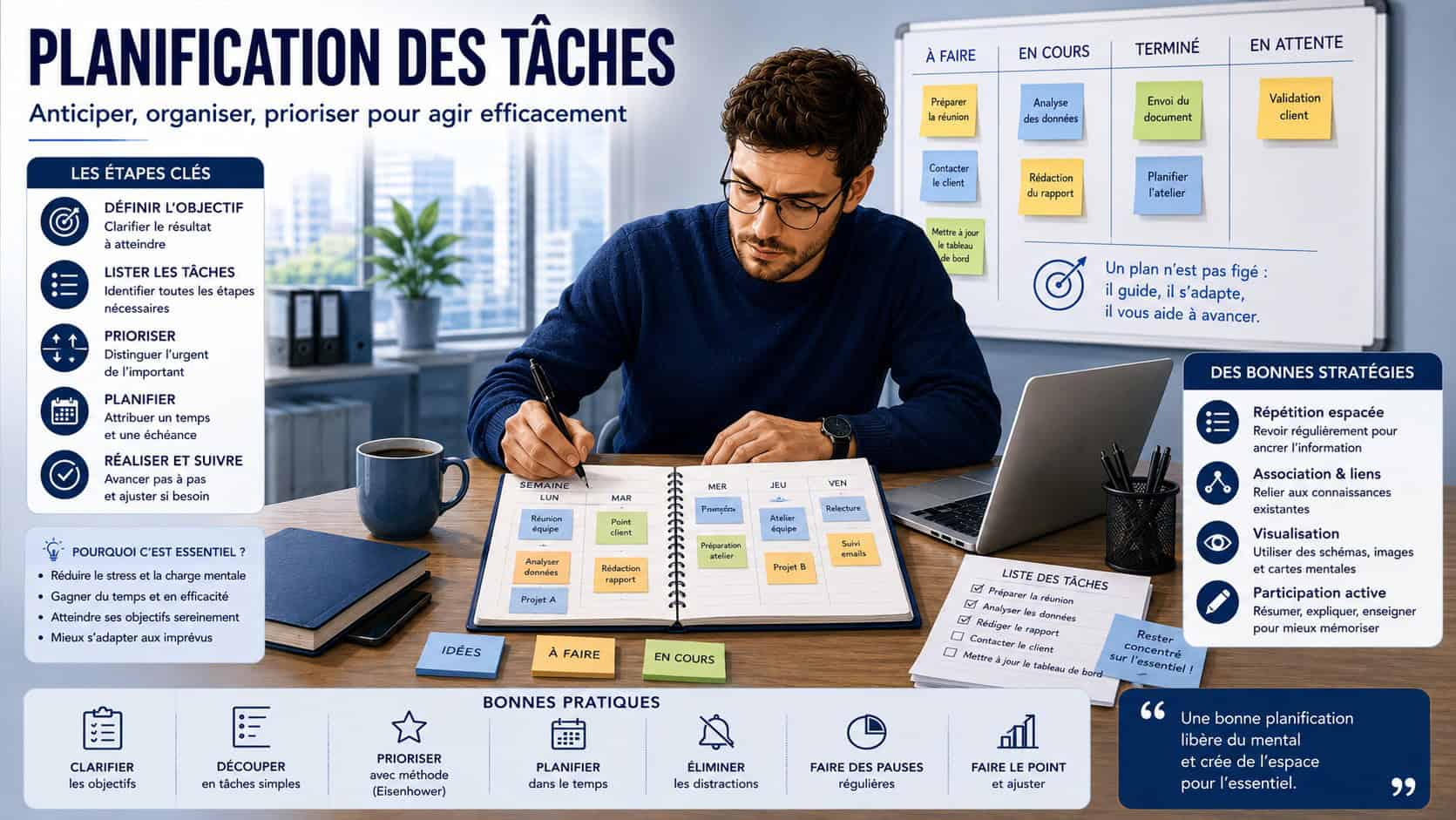Infographie sur la planification des tâches au travail