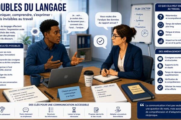 Infographie sur les troubles du langage au travail